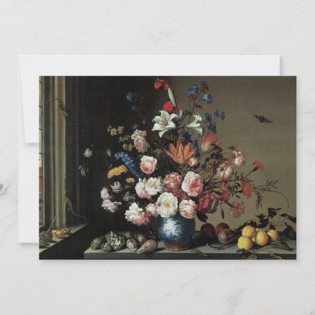Vase de flores por una ventana, Balthasar van der  (Anverso)