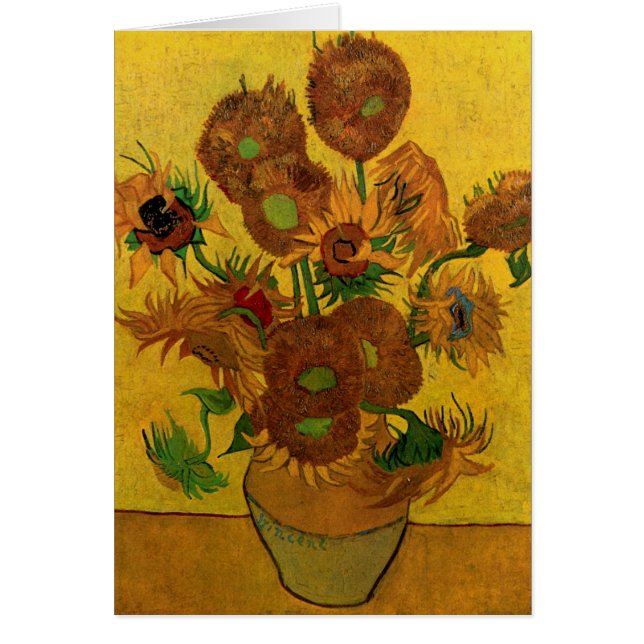 Vase de la vida con 15 girasoles Vincent van Gogh (Frente)