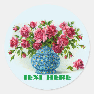Vase de pegatinas rosadas