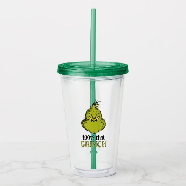 Vaso Acrílico 100% ese Grinch (Anverso)