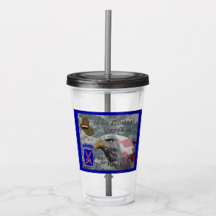 Vaso Acrílico 10.ª Montaña Div Iraq Combat Veteran