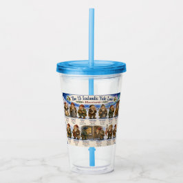 Vaso Acrílico 13 duendes islandeses de Yule Navidad reykjavik