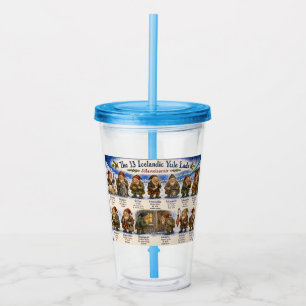 Vaso Acrílico 13 duendes islandeses de Yule Navidad reykjavik