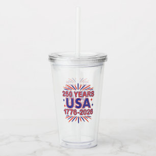 Vaso Acrílico 250 años EE. UU. 1776–2026 Semiquincentenario