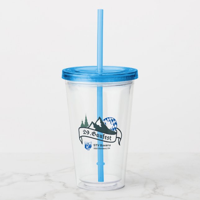 Vaso Acrílico 29. Tumbler de acrílico con paja (Anverso)