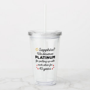 Vaso Acrílico 45° Aniversario Boda I - Pareja Graciosa de Sapphi