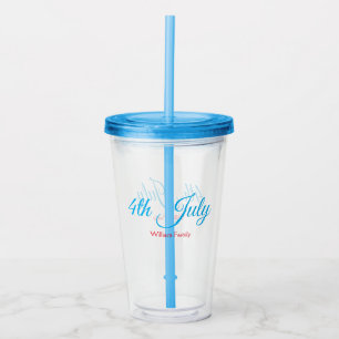Vaso Acrílico 4 de julio día de la independencia añadir nombre t