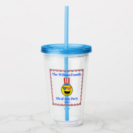 Vaso Acrílico 4 de julio Fiesta Guay Emoji Patriótica
