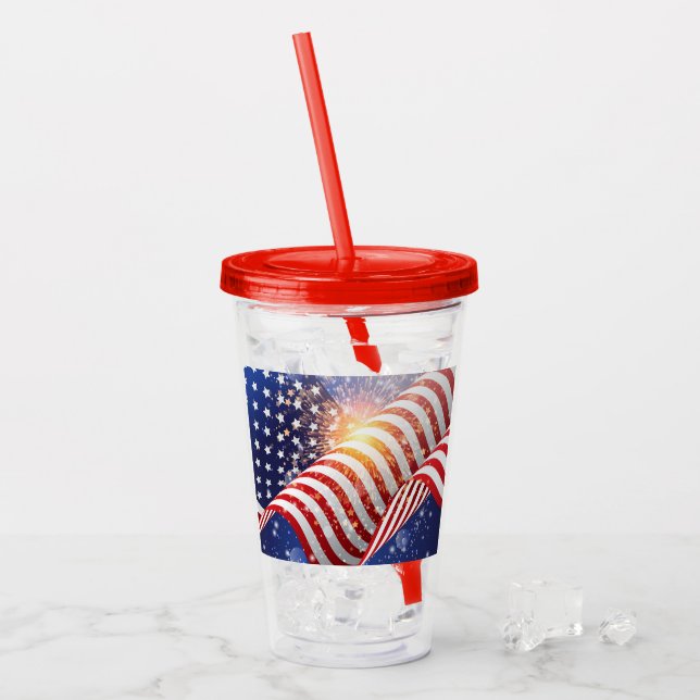 Vaso Acrílico 4 de julio Tumbler acrílico (Anverso (hielo))