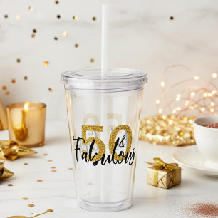 Vaso Acrílico 50 fiesta de regalo de cincuenta y fabuloso Purpur