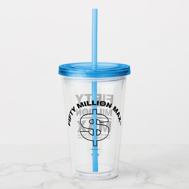 Vaso Acrílico 50 millones Max™ Logotipo negro Tumbler acrílico d (Anverso)