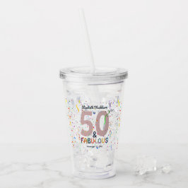 Vaso Acrílico 50 y fabulosas Fiestas de Cumpleaños número cincue