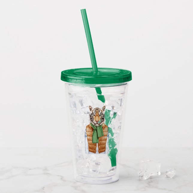 Vaso Acrílico Abajo tigre del chaleco (Anverso (hielo))