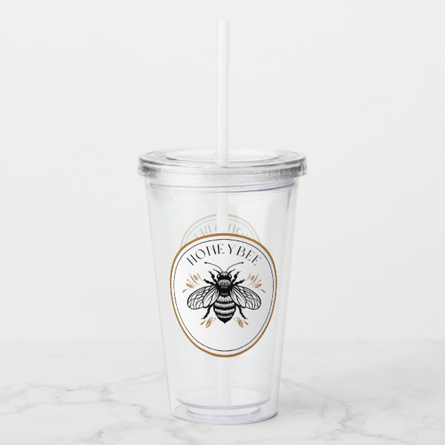 Vaso Acrílico Abeja Melífera (Anverso)