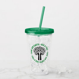 Vaso Acrílico Abraza un árbol para salvar nuestra tierra