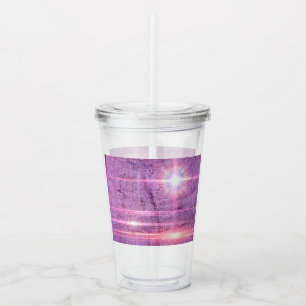 Vaso Acrílico Abstracción de las bengalas de luz rosa