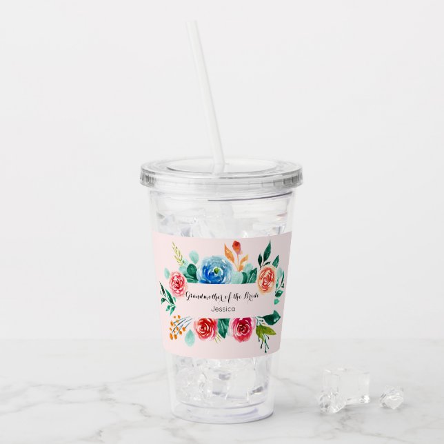 Vaso Acrílico Abuela del Boda floral de novia (Anverso (hielo))