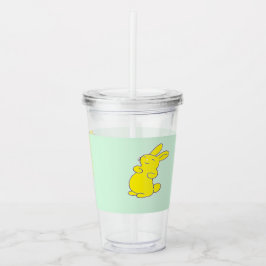 Vaso Acrílico Abundantes amarillos felices en verde azulado