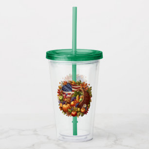 Vaso Acrílico Acción de Gracias/Estadounidense/Turquía/Caída