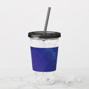 Vaso Acrílico Aceptación   Medallones Blue Indigo Violet Boho