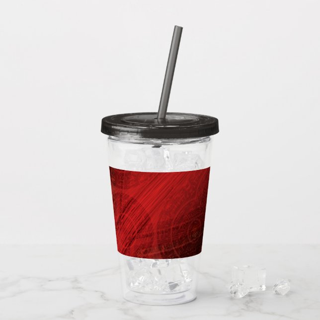 Vaso Acrílico Aceptación | Medallones de Meditación Roja (Reverso (hielo))