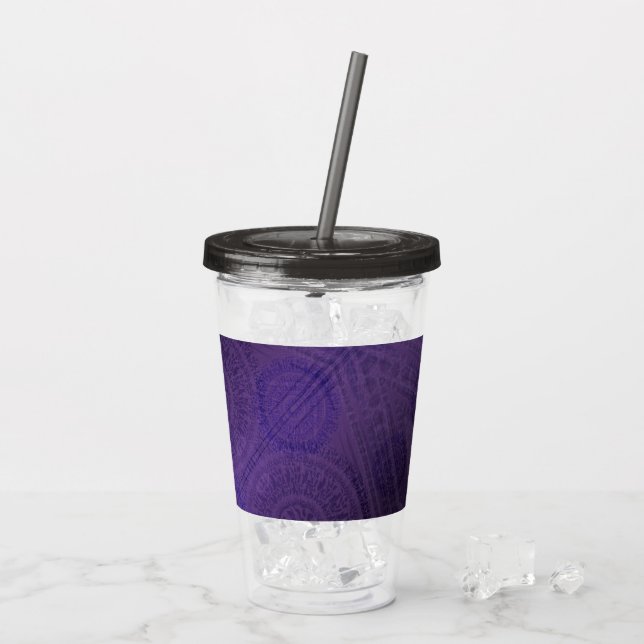 Vaso Acrílico Aceptación | Medallones de Meditación Violeta (Reverso (hielo))
