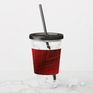 Vaso Acrílico Aceptación Patrón de Boho Ecléctico Rojo