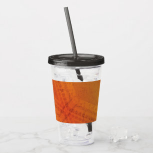 Vaso Acrílico Aceptación Patrón de Shibori Amarillo Naranja Ro