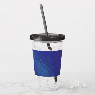 Vaso Acrílico Aceptación   Patrón Shibori Violeta Azul Índigo