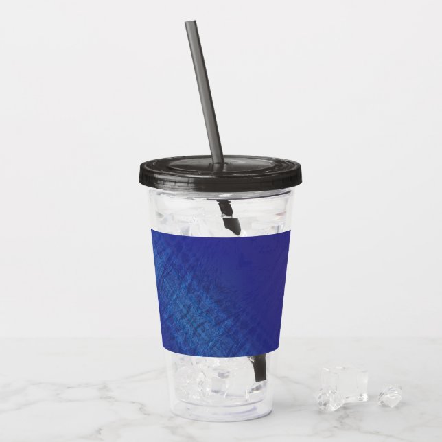 Vaso Acrílico Aceptación | Patrón Shibori Violeta Azul Índigo (Anverso (hielo))