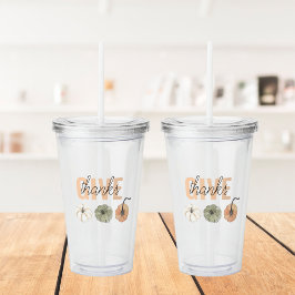 Vaso Acrílico Acogedor y colorido Pastel Regalo Gracias y Calaba