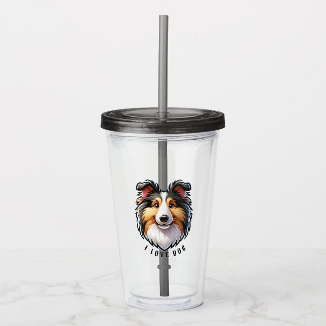 Vaso Acrílico acrylic glass with pet design (Anverso)