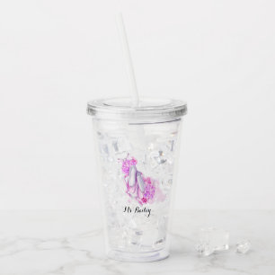 Vaso Acrílico Acuarela personalizada del profesor del ballet