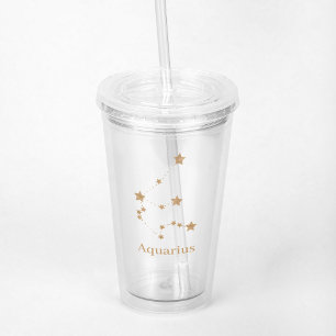 Vaso Acrílico Acuario de oro del Rótulo Zodiaco moderno   Aire d