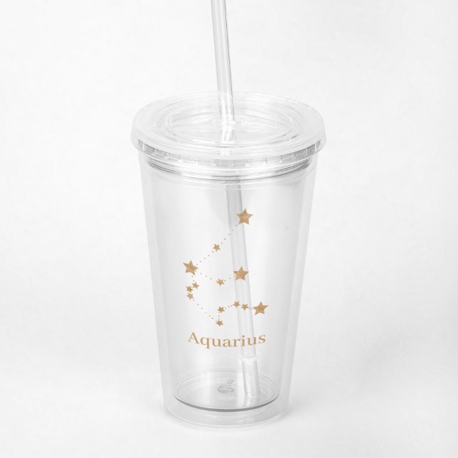 Vaso Acrílico Acuario de oro del Rótulo Zodiaco moderno | Aire d (Subido por el creador)