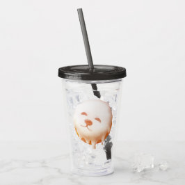 Vaso Acrílico Adorable Dog Face Donut