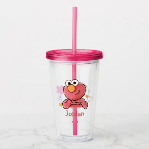 Vaso Acrílico Adorable Elmo Añadir su propio nombre