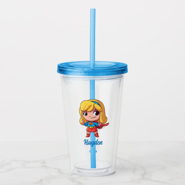 Vaso Acrílico Adorable Supergirl Stance (Anverso)