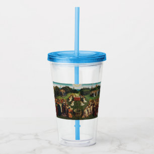 Vaso Acrílico Adoración del Cordero Místico de Jan van Eyck Arte