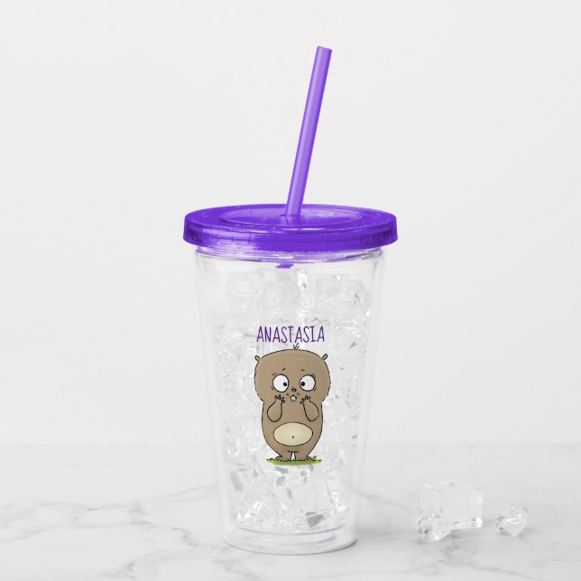 Vaso Acrílico Afortunadamente adorable personalizado de hámster  (Reverso (hielo))