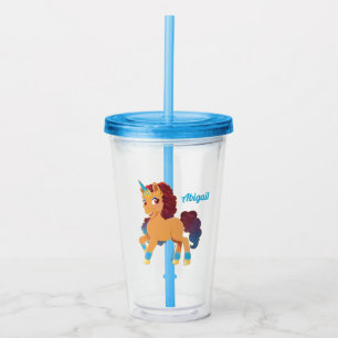 Vaso Acrílico Afro Unicornio Pranza Divina