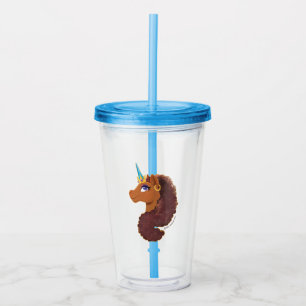 Vaso Acrílico Afro Unicornio   Único