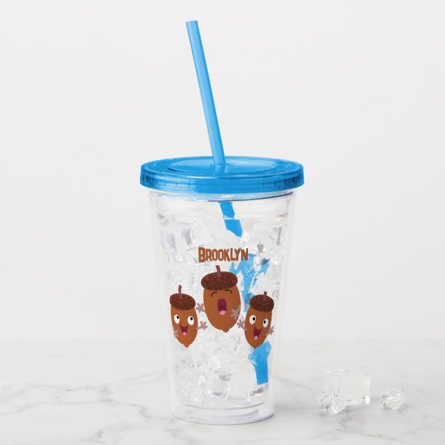 Vaso Acrílico Agradables bellotas cantando personalizado para lo (Anverso (hielo))