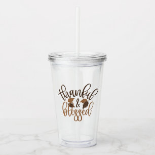 Vaso Acrílico Agradecidos y bendecidos