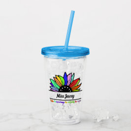 Vaso Acrílico Agradecimiento a maestros Wildflowers, maestro per