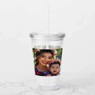 Vaso Acrílico Agregar Hermosa Foto De Bebé Personalizar