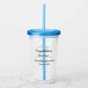 Vaso Acrílico agregar texto simple graduado agregar nombre escol