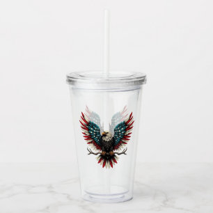 Vaso Acrílico Águila calva norteamericana/estadounidense patriót