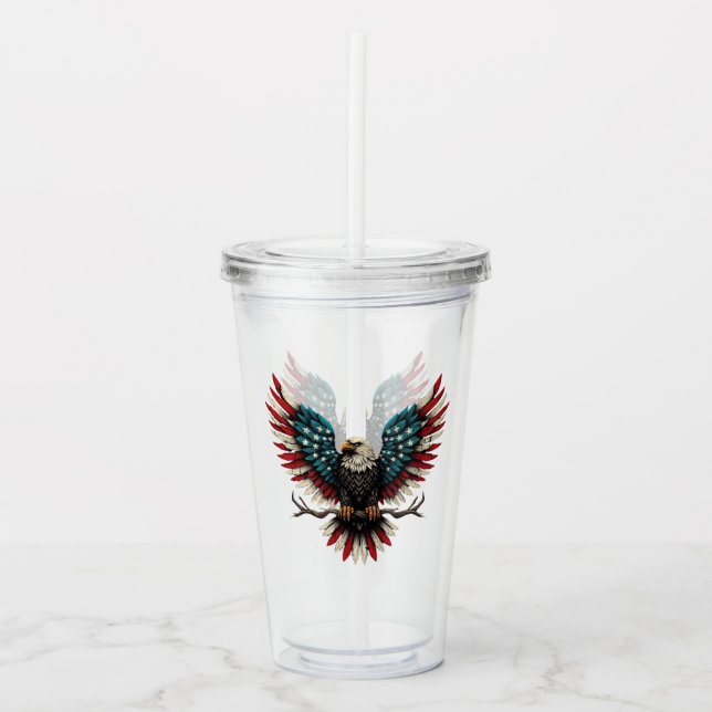 Vaso Acrílico Águila calva norteamericana/estadounidense patriót (Anverso)