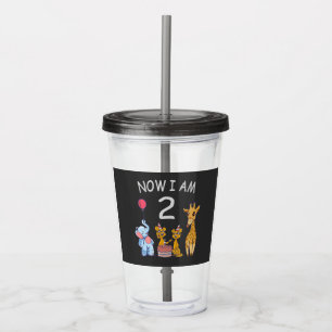 Vaso Acrílico Ahora tengo 2 años Cumpleaños 2 en el Zoológico Be
